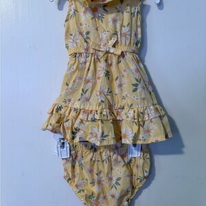 Floral Yellow Kids Dress Set